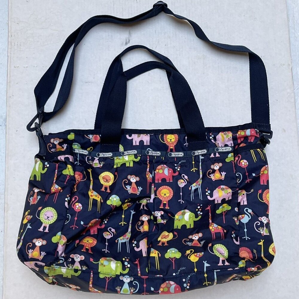 LeSportsac Ryan Baby Tote Carry On Bag‎ Animal Print Shoulder Crossbody Bag